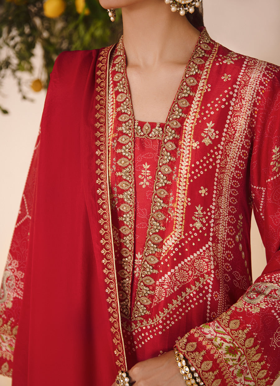 Aneeta Crimson Shirt And Dupatta