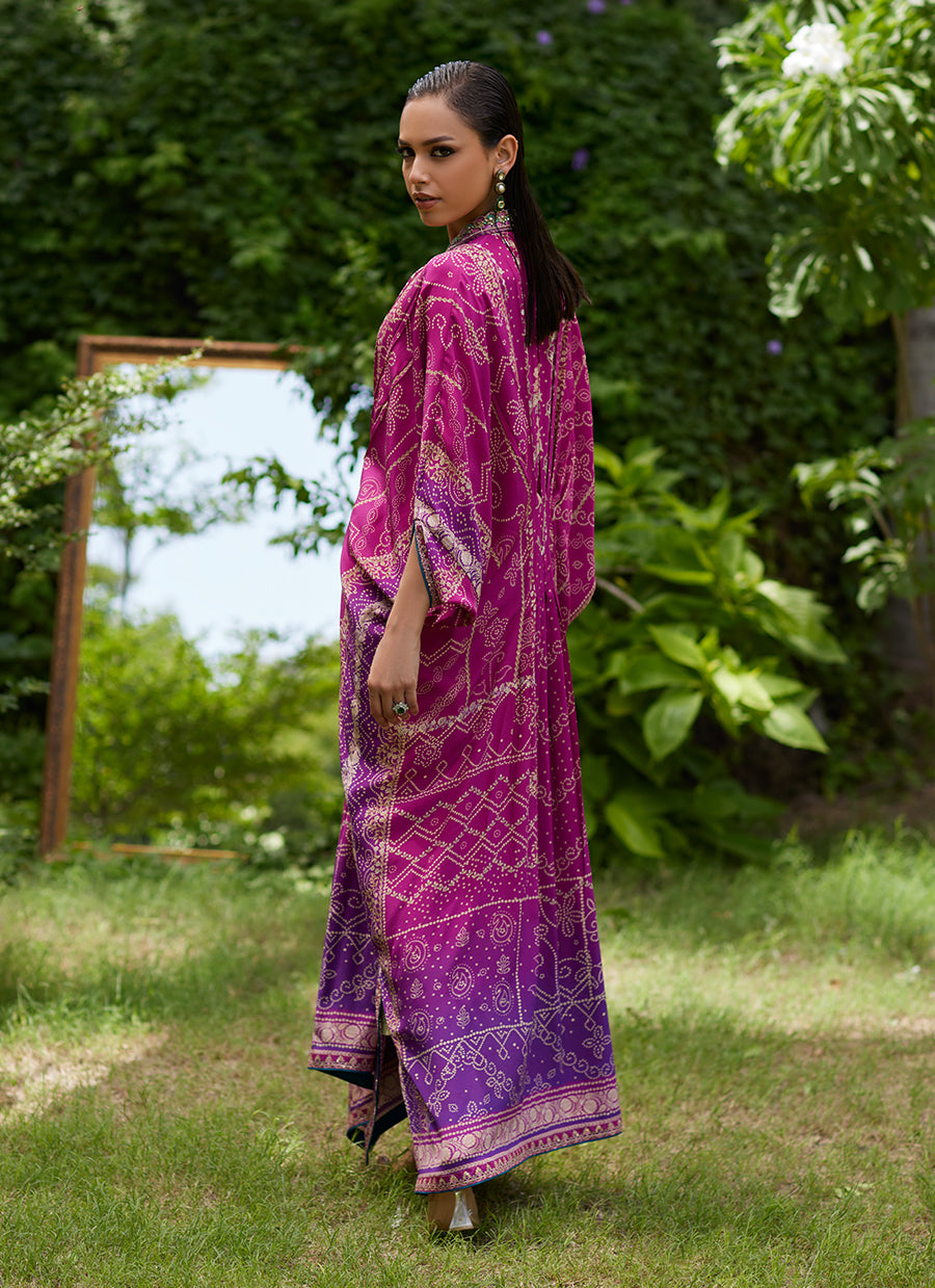 Zahli Magenta Ombre Kaftan