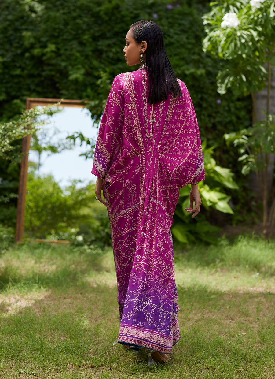 Zahli Magenta Ombre Kaftan