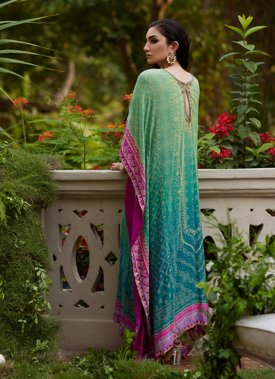 Persia Teal Ombre Kaftan