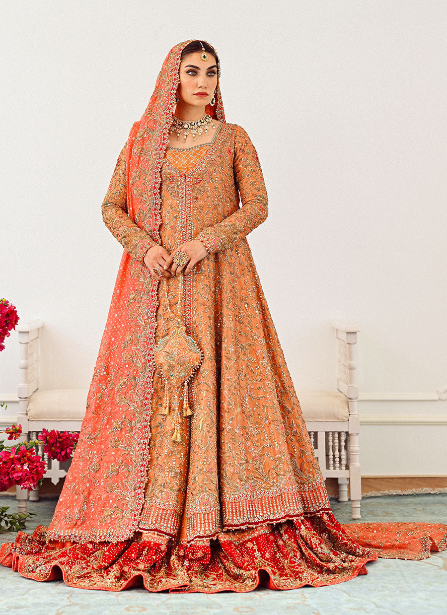 Sitara Kalidaar Front Open Bridal With Farshi Lehnga