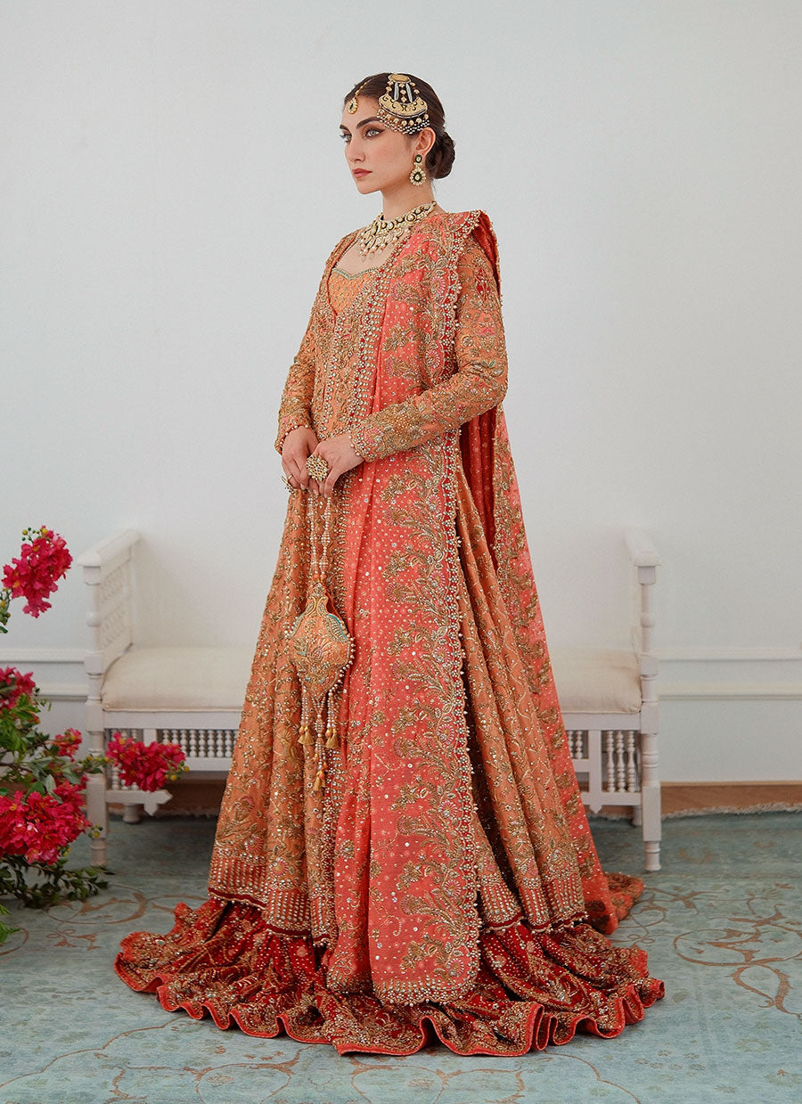 Sitara Kalidaar Front Open Bridal With Farshi Lehnga