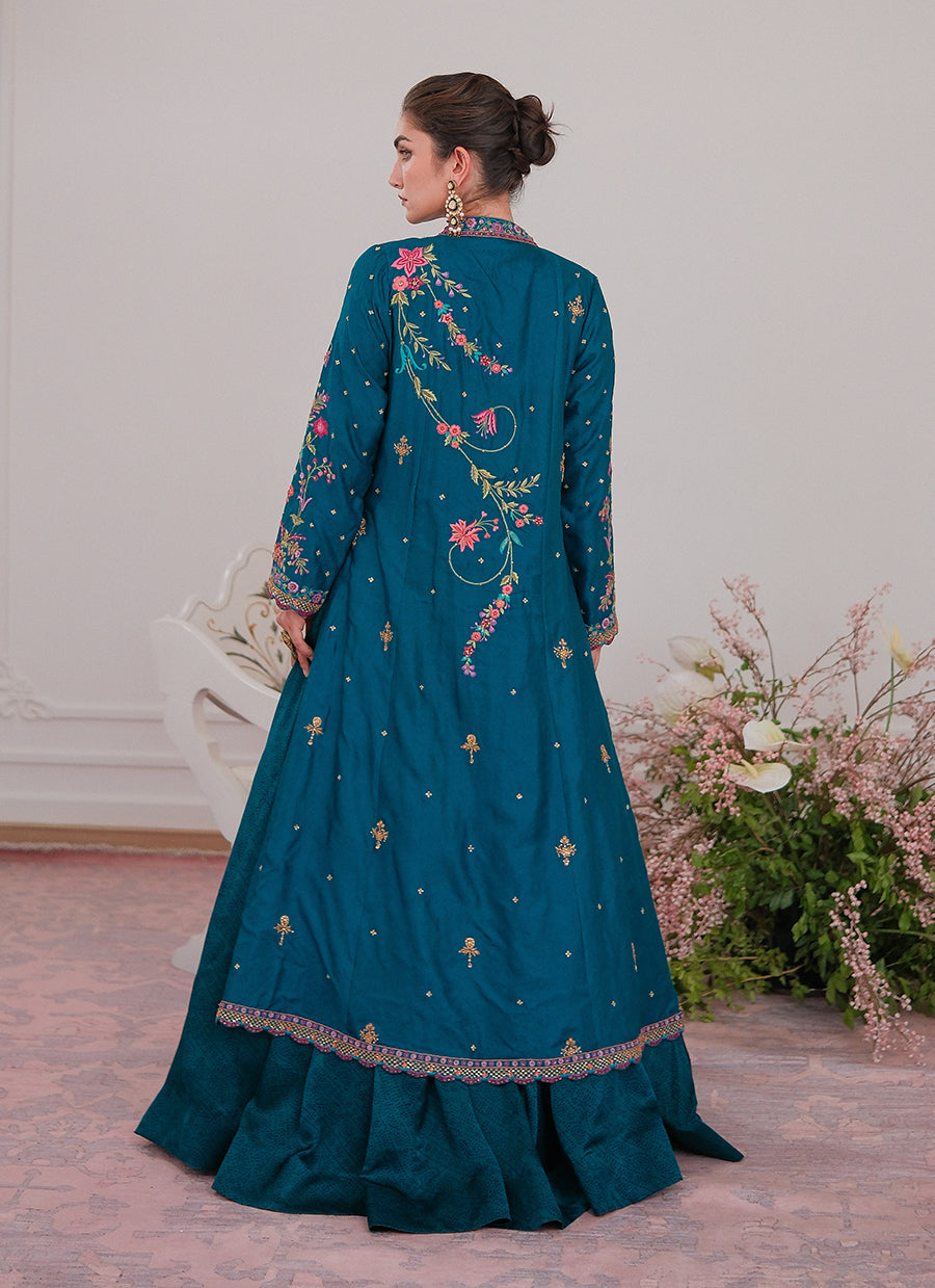 Elara Single Dhaagha Jacket With Block Printed Lehnga