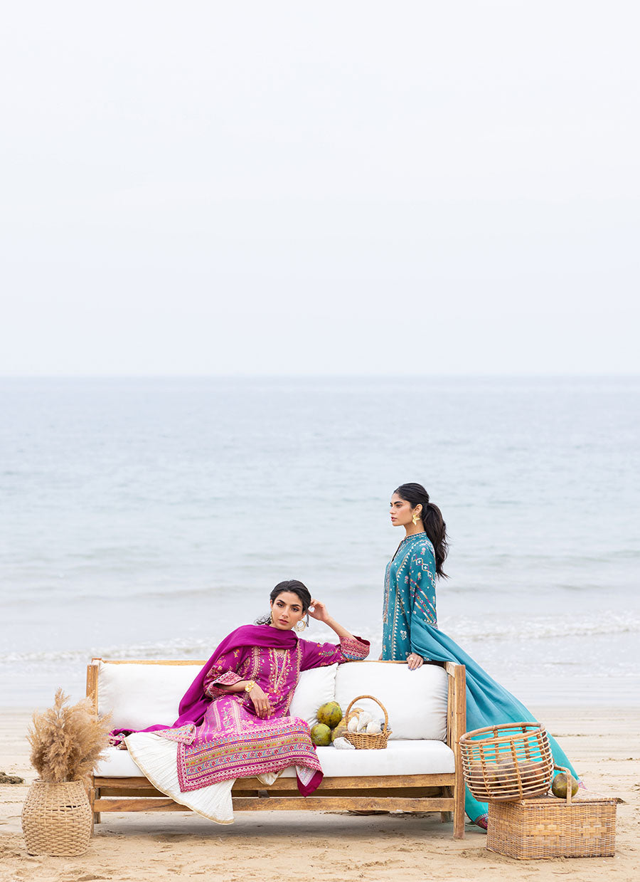 Oceana Teal Shirt and Dupatta