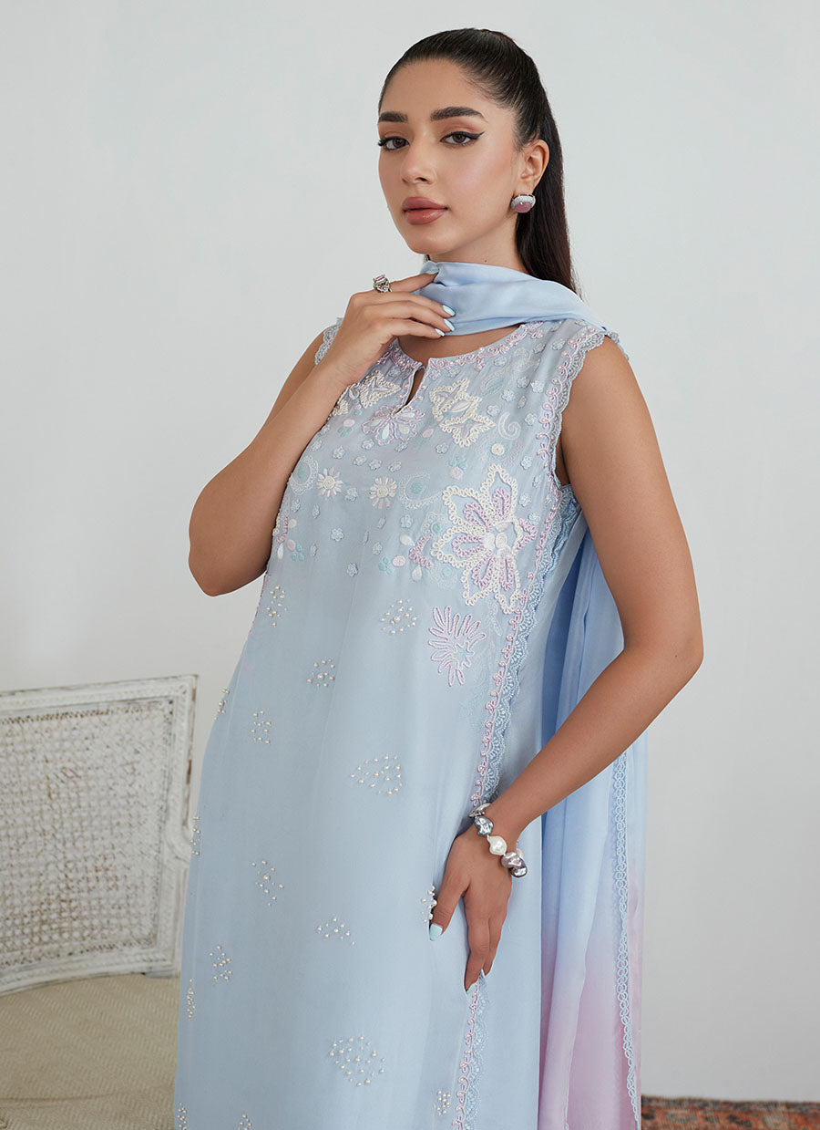 Daria Periwinkle Shirt and Dupatta