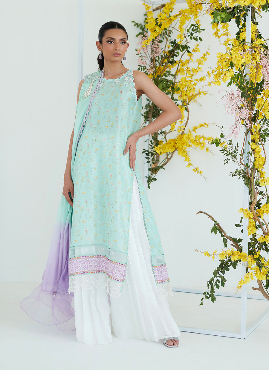 Luisa Mint Shirt with Pre Draped Dupatta