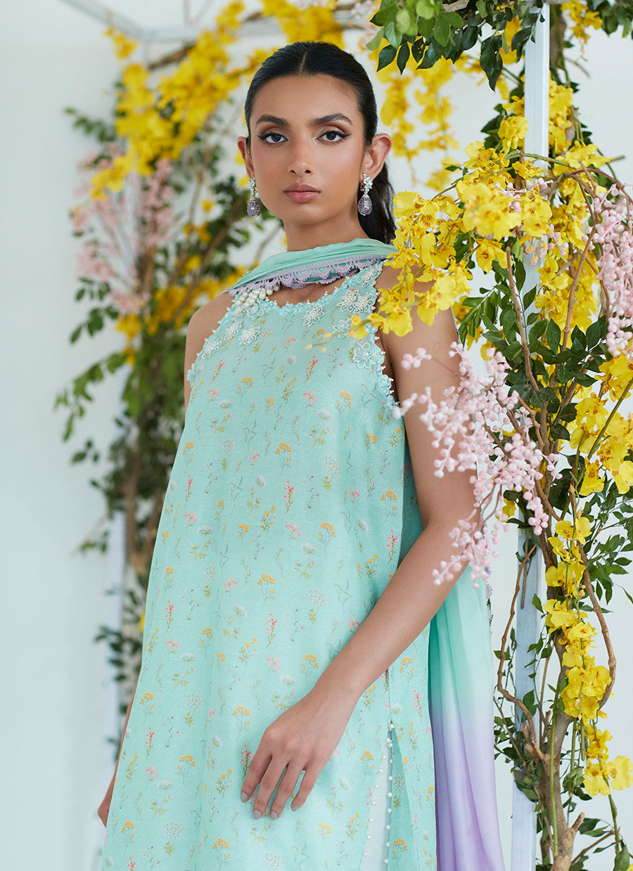 Luisa Mint Shirt with Pre Draped Dupatta