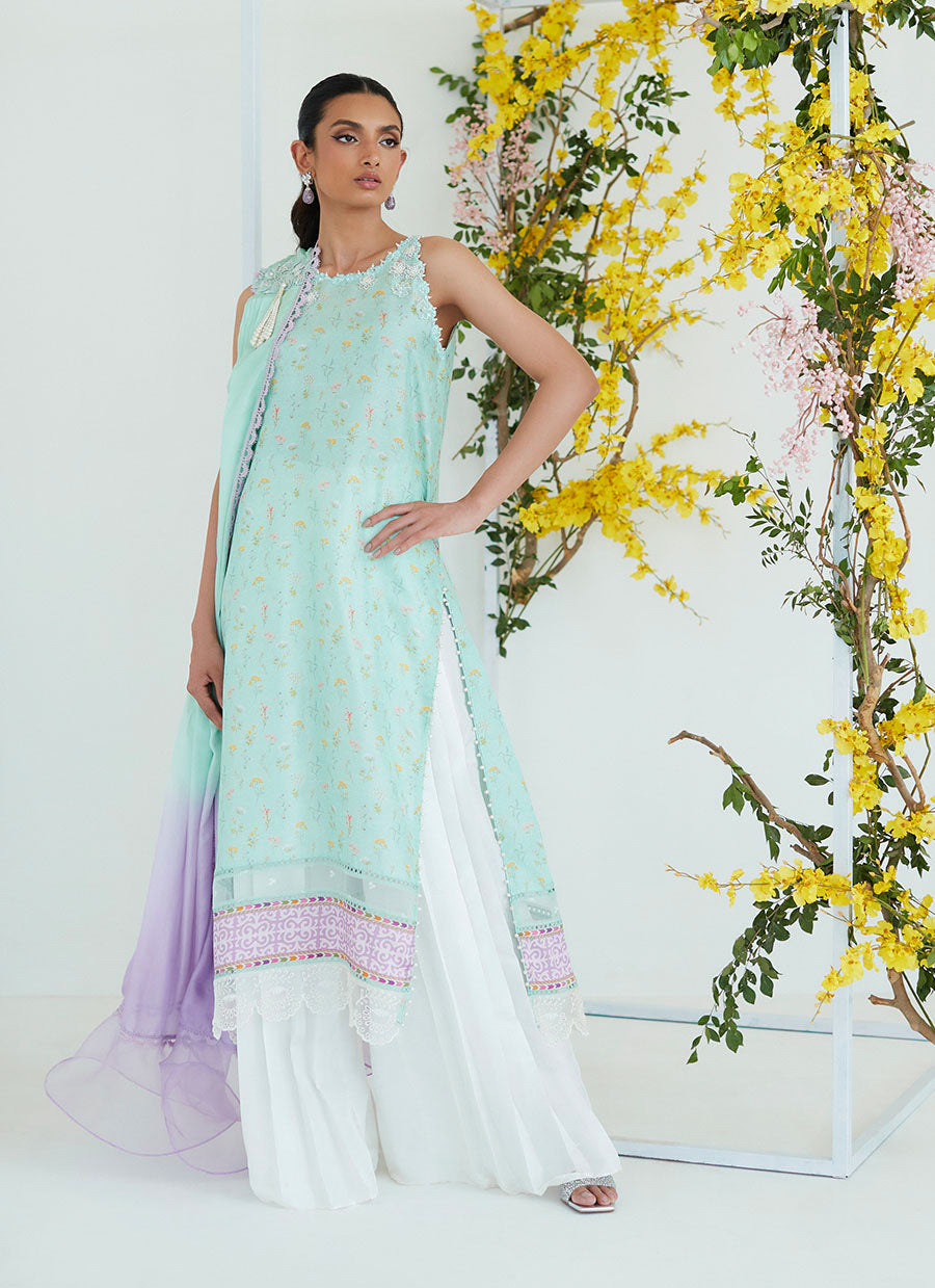 Luisa Mint Shirt with Pre Draped Dupatta