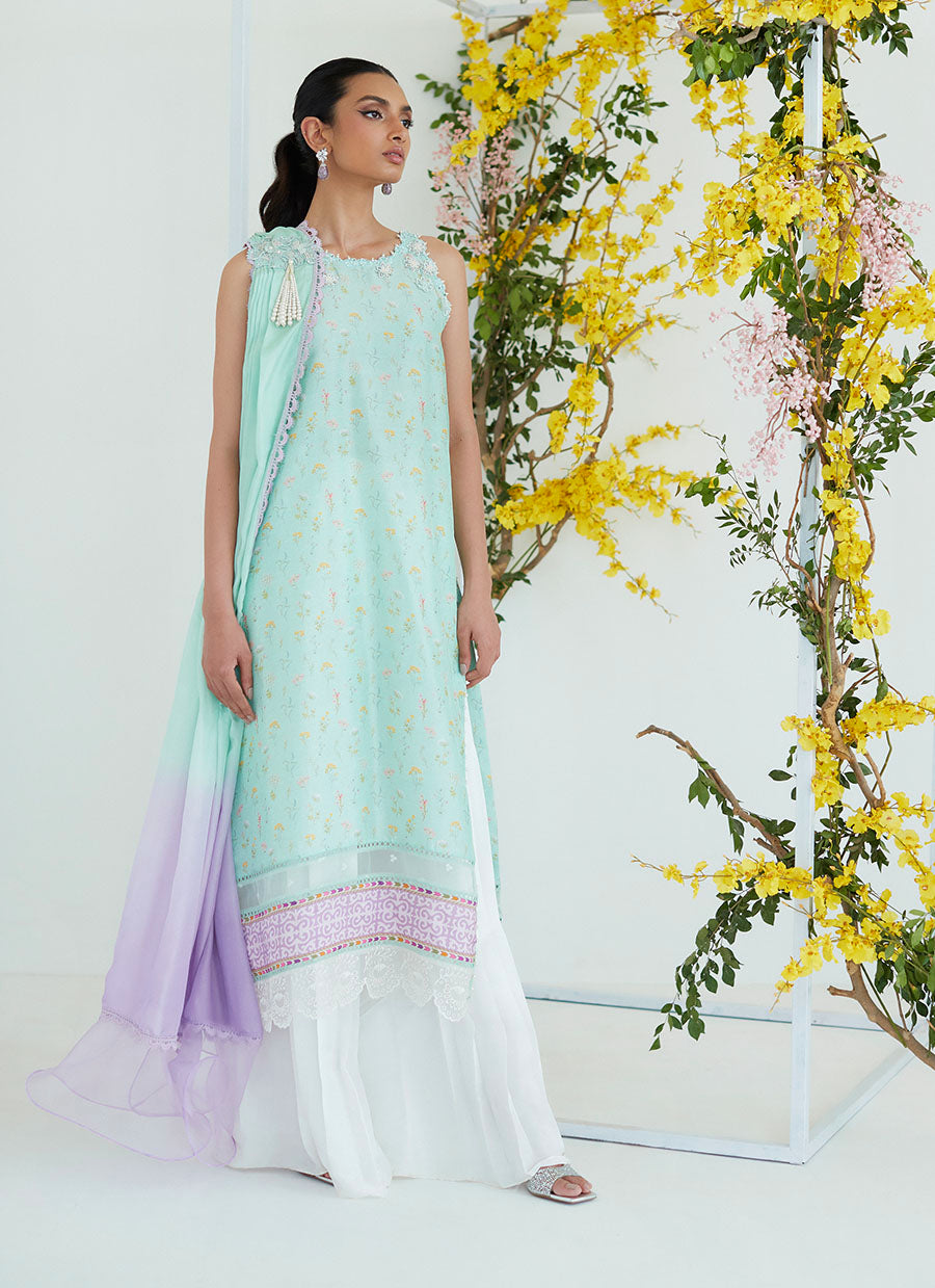 Luisa Mint Shirt with Pre Draped Dupatta