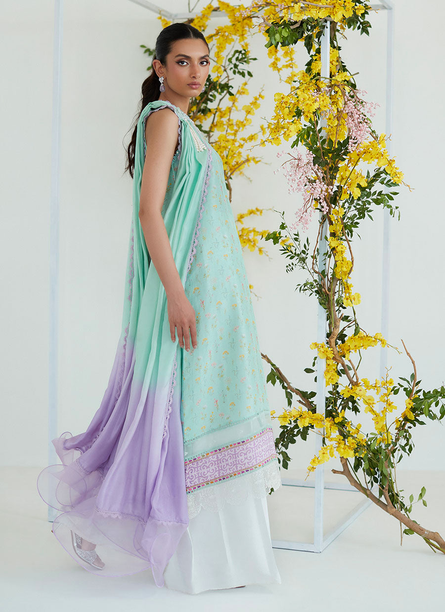 Luisa Mint Shirt with Pre Draped Dupatta