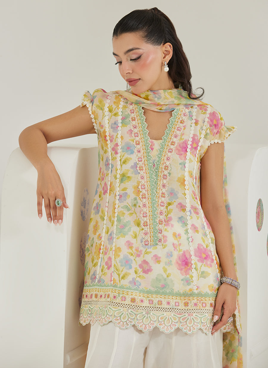 Runa Short Shirt And Dupatta