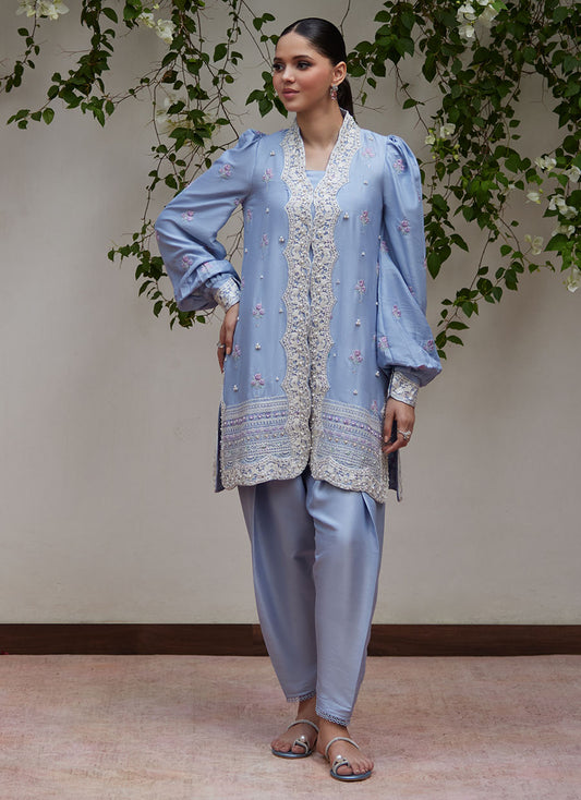 Marat Periwinkle Embroidered Jacket