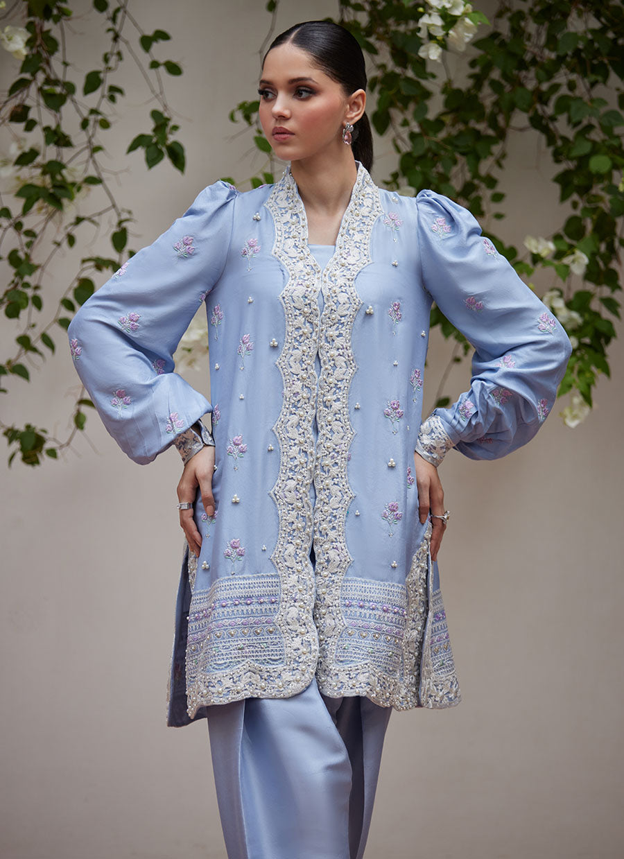 Marat Periwinkle Embroidered Jacket