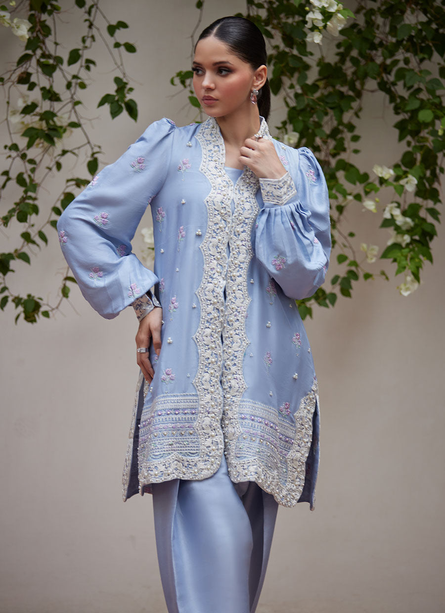 Marat Periwinkle Embroidered Jacket