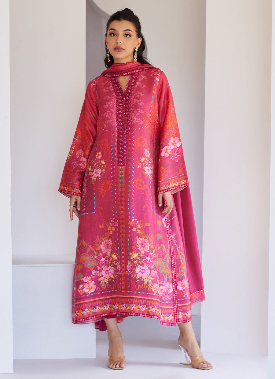 Alira Crimson Shirt and Dupatta