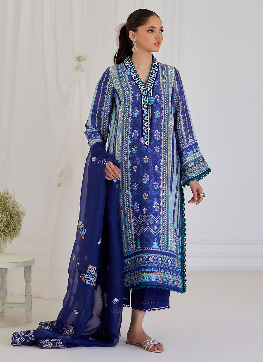 Adina Blue Shirt And Dupatta