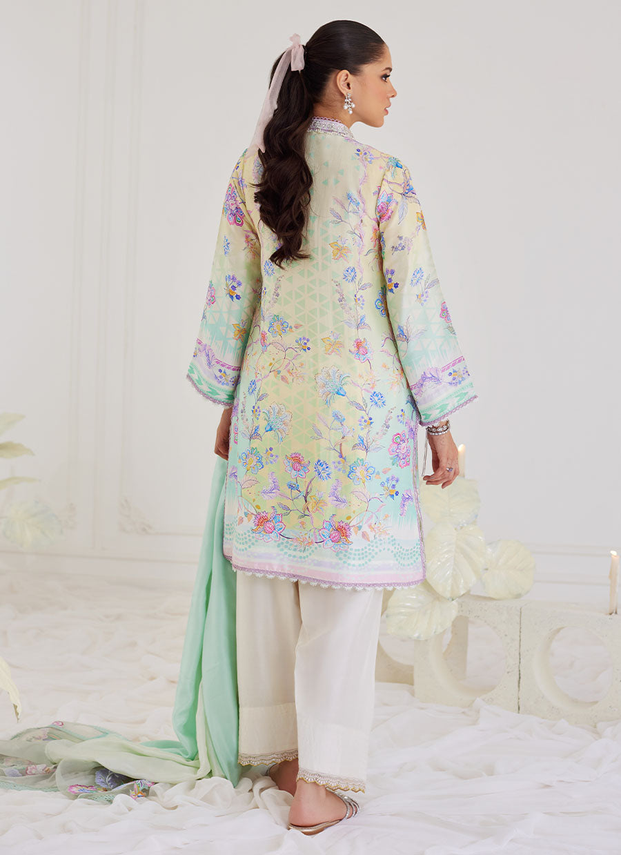 Paz Aqua Shirt And Dupatta