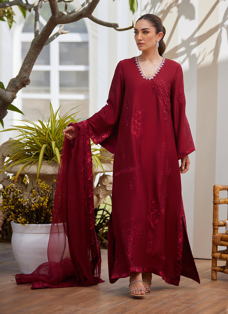 Soraya Scarlett Shirt and Dupatta