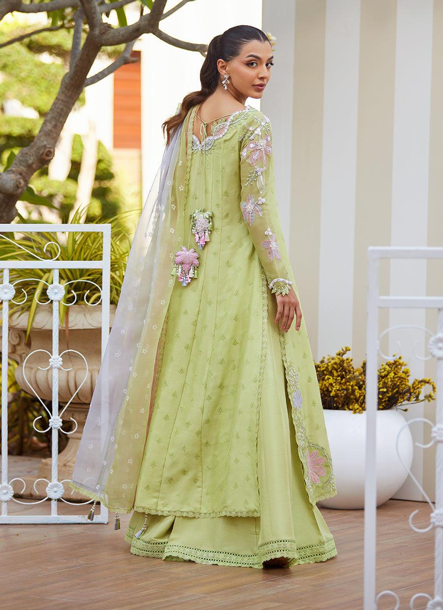 Talya Apple Green Kalidaar and Dupatta