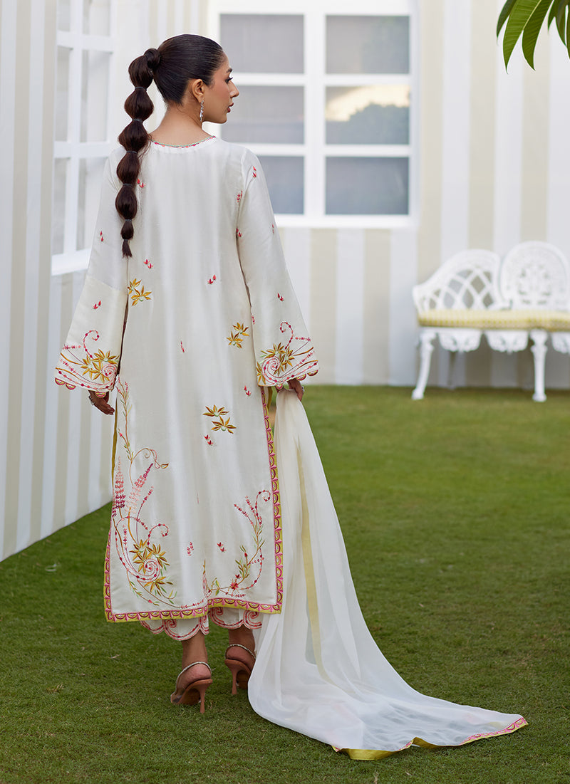 Mireza Ivory Shirt and Dupatta