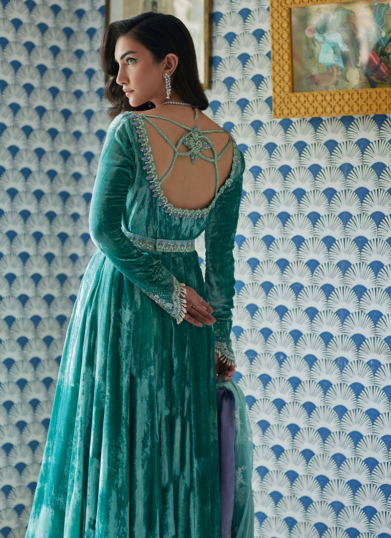 Naja Aqua Kalidaar And Dupatta