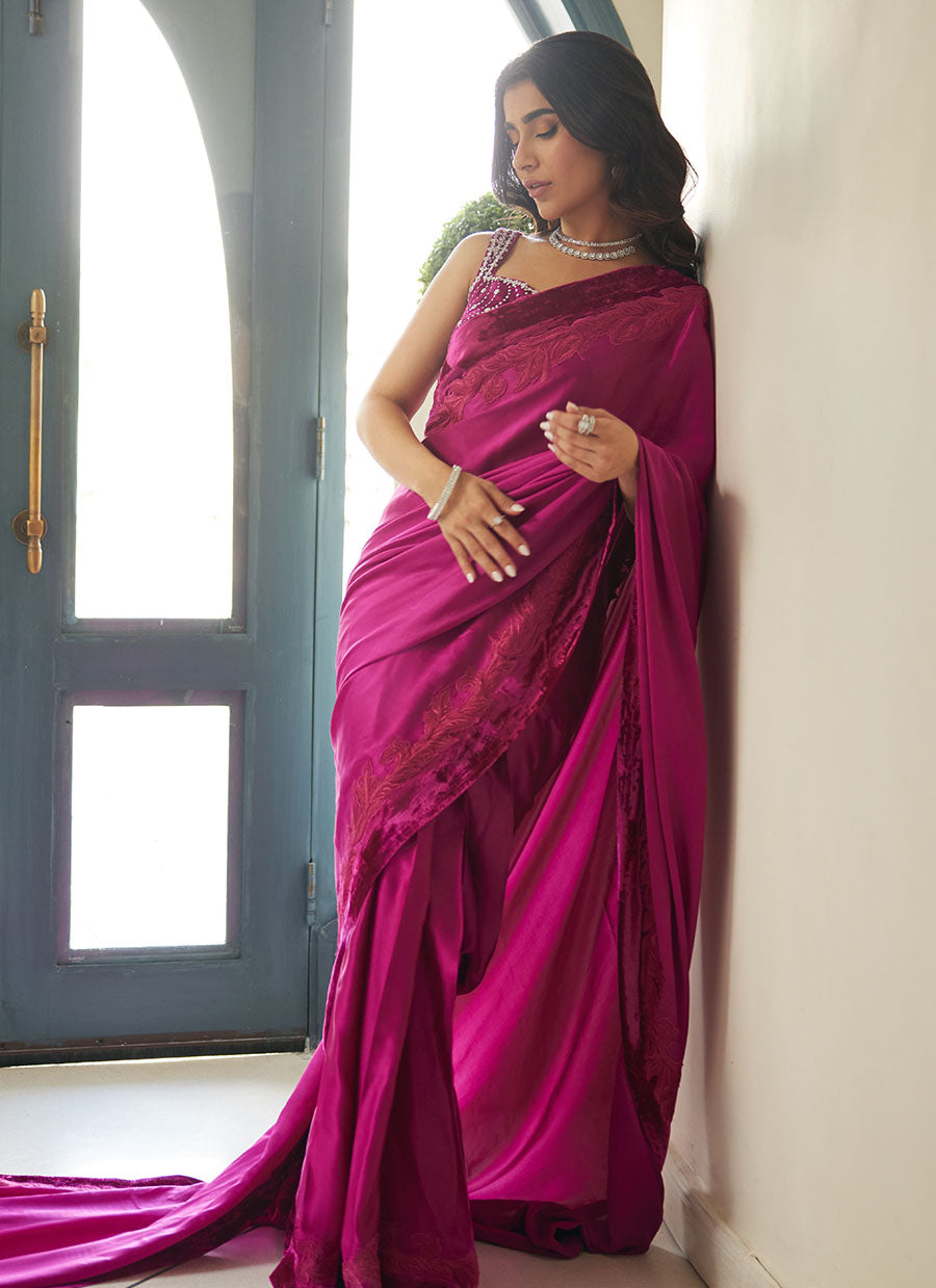 Zermine Magenta Saree