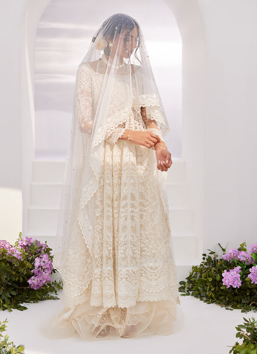 Maelle Ivory Embroidered and Embellished Kalidaar