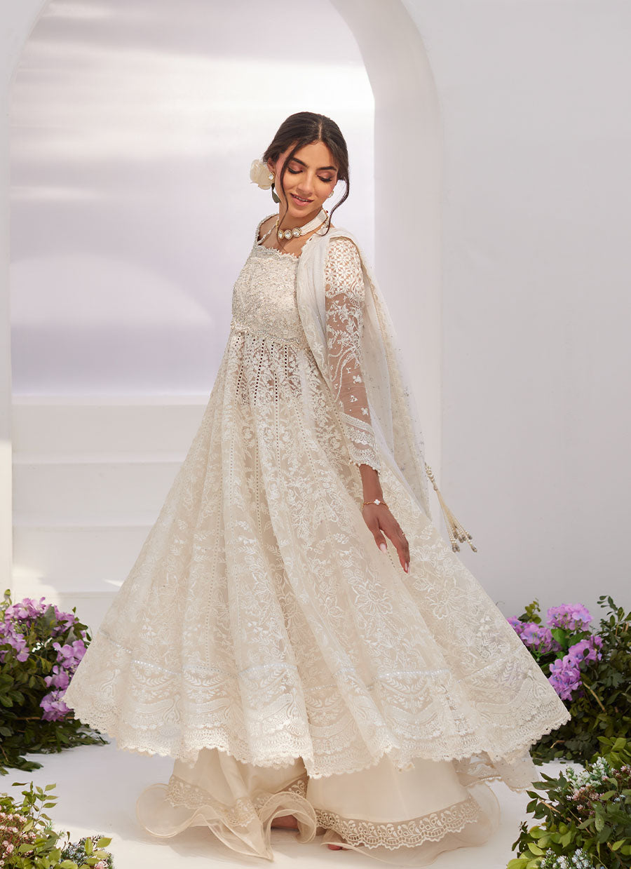 Maelle Ivory Embroidered and Embellished Kalidaar