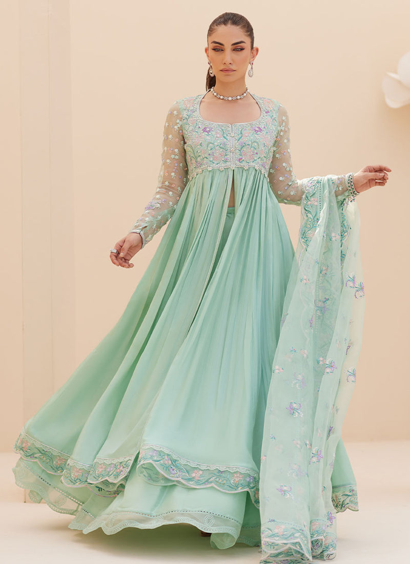 Freya Aqua Kalidaar and Dupatta