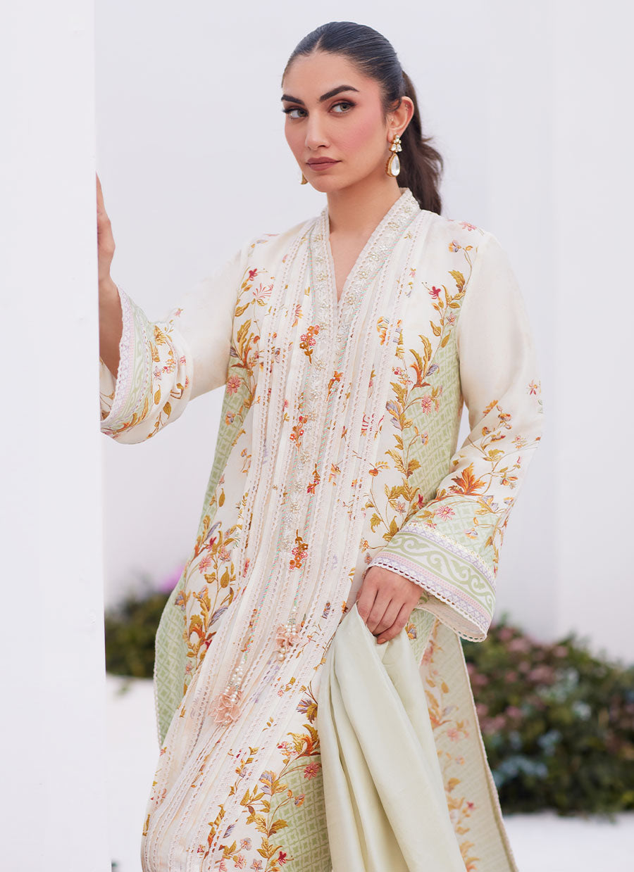 Sage Trellis Shirt and Dupatta