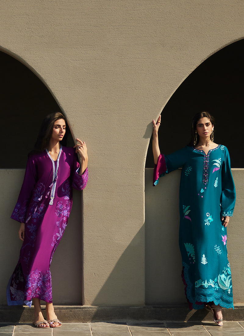 Gilly Grape Silk Kaftan