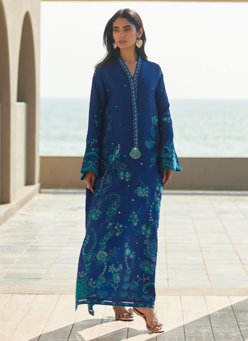 Liri Ink Blue Kaftan