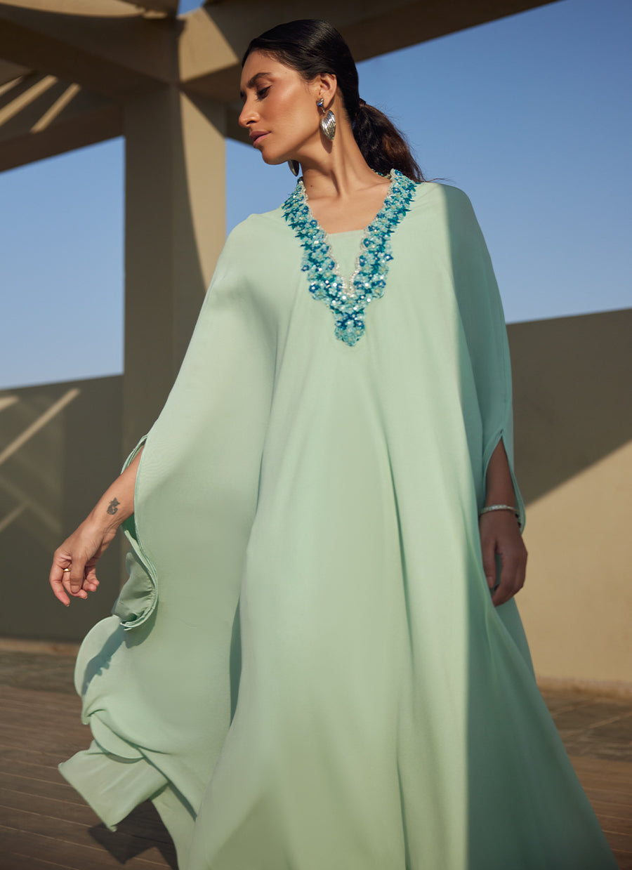 Nika Iceblue Chiffon Kaftan