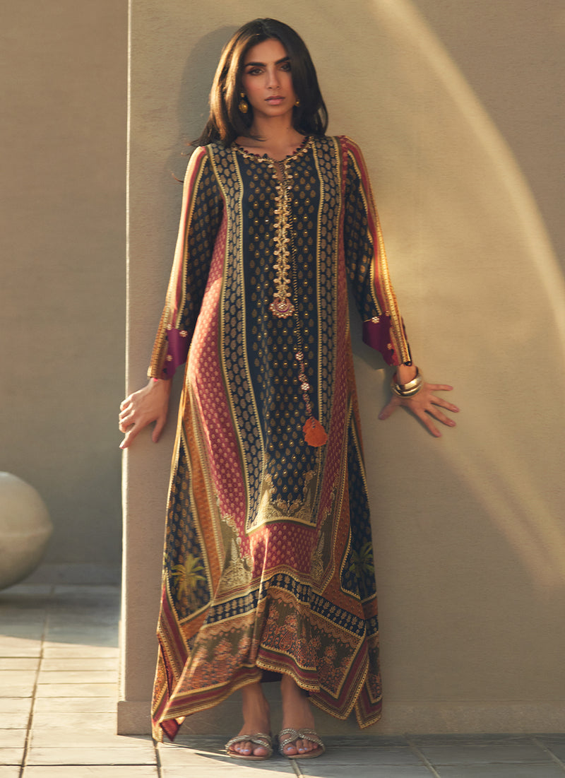 Ophelia Onyx Crepe Kaftan