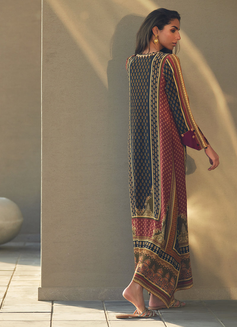 Ophelia Onyx Crepe Kaftan