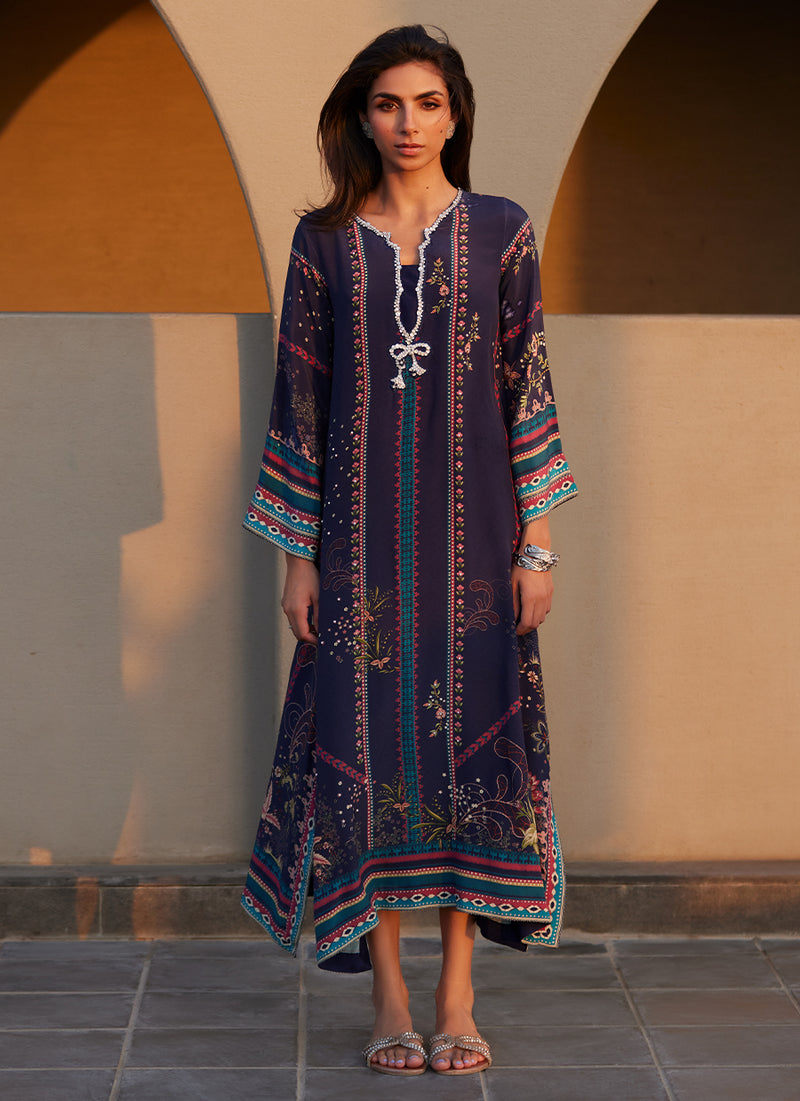 Zahara Midnight Crepe Kaftan