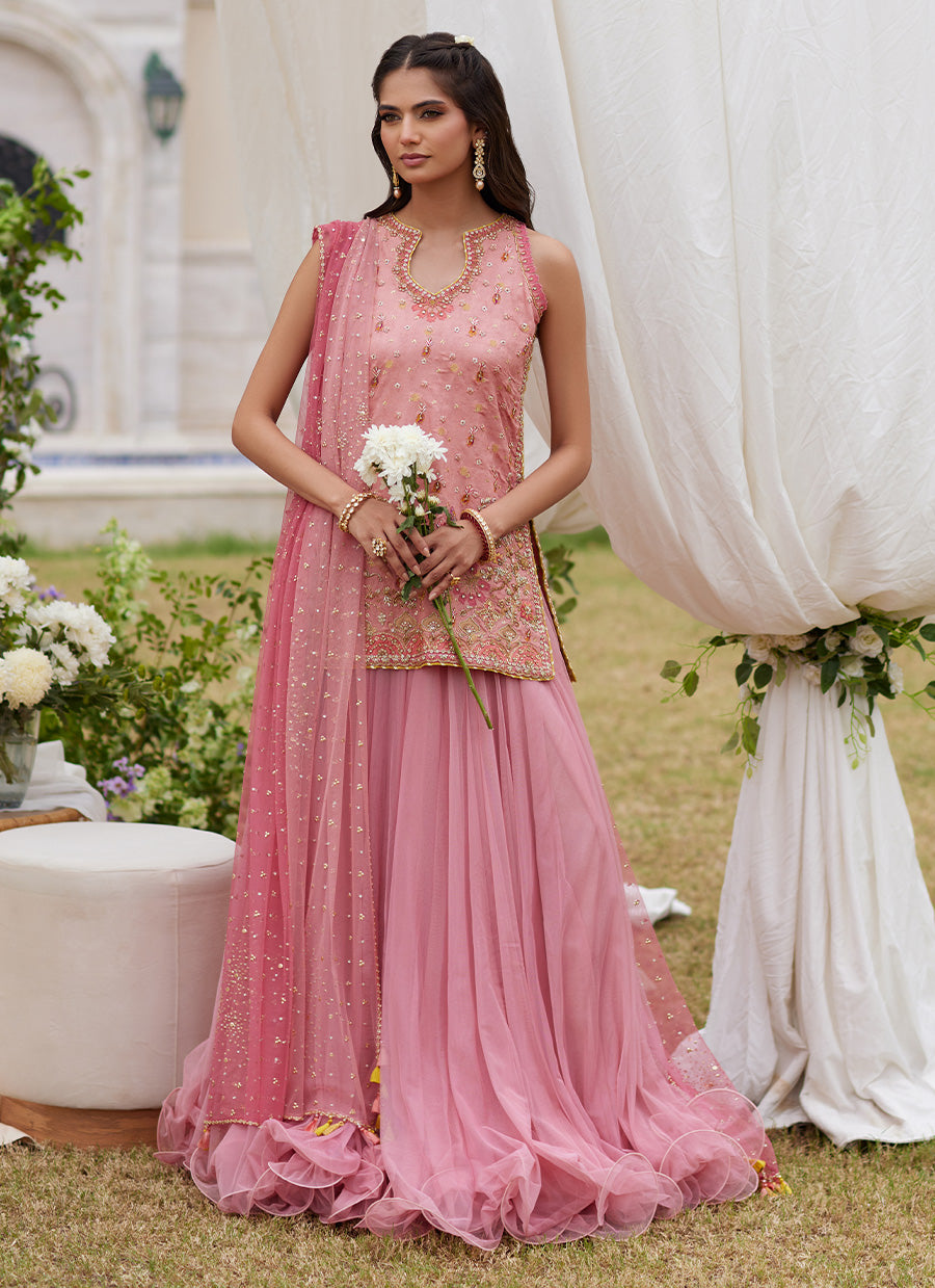 Roselin Pink Short Shirt And Dhaka