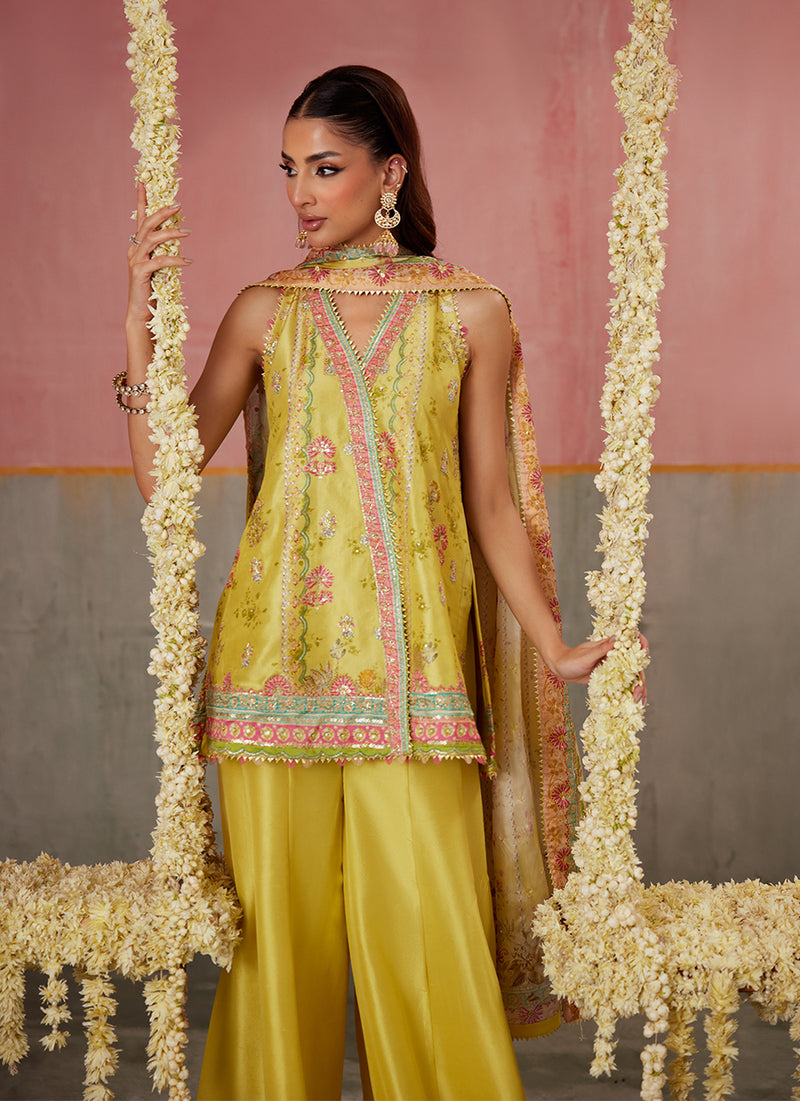 Zaria Kiwi Shirt And Dupatta