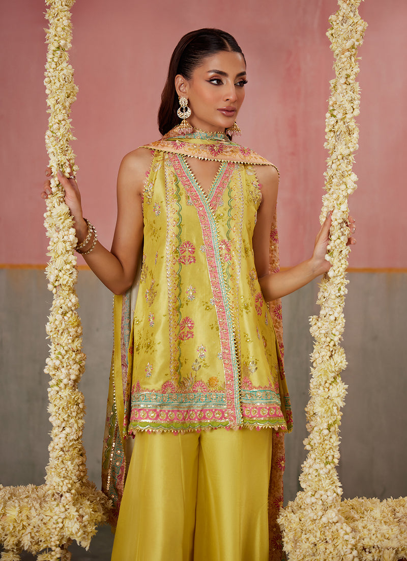 Zaria Kiwi Shirt And Dupatta