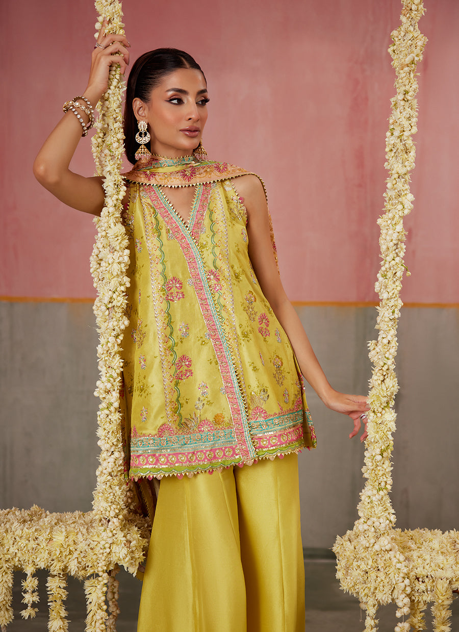 Zaria Kiwi Shirt And Dupatta