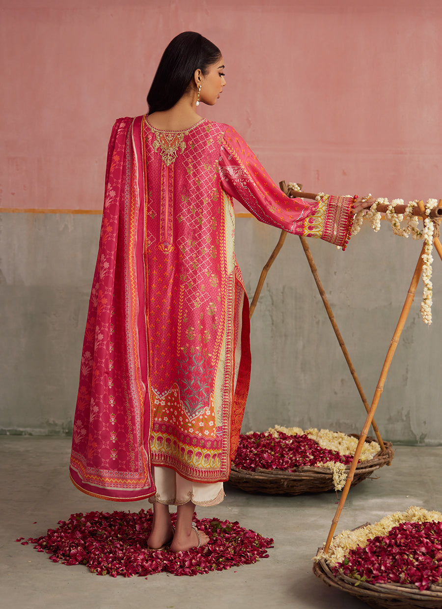 Selin Crimson Shirt And Dupatta