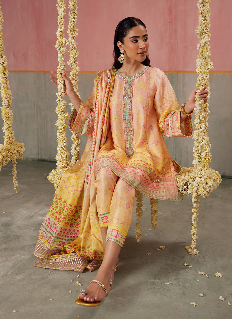 Livvy Ombre Shirt And Dupatta