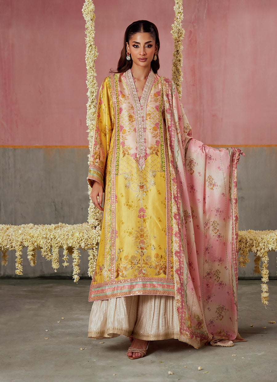 Mogra Buttercup Shirt And Dupatta
