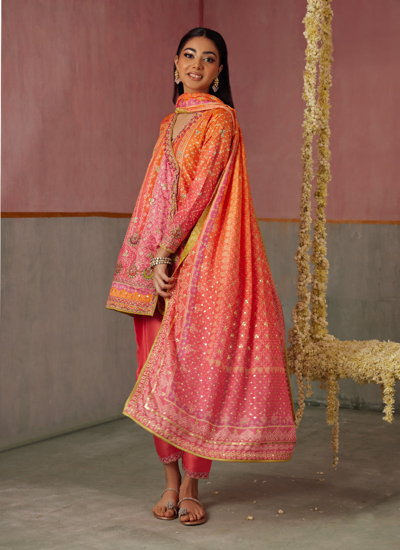 Ananya Ombre Shirt And Dupatta
