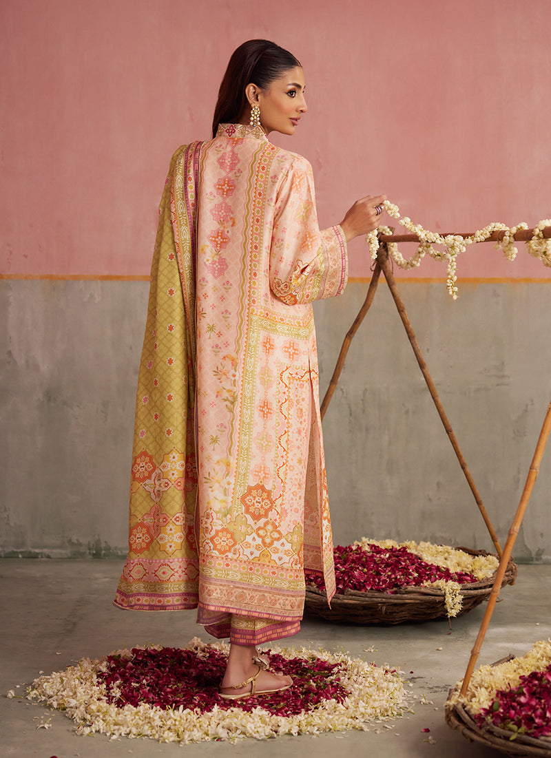 Eda Apricot Shirt And Dupatta