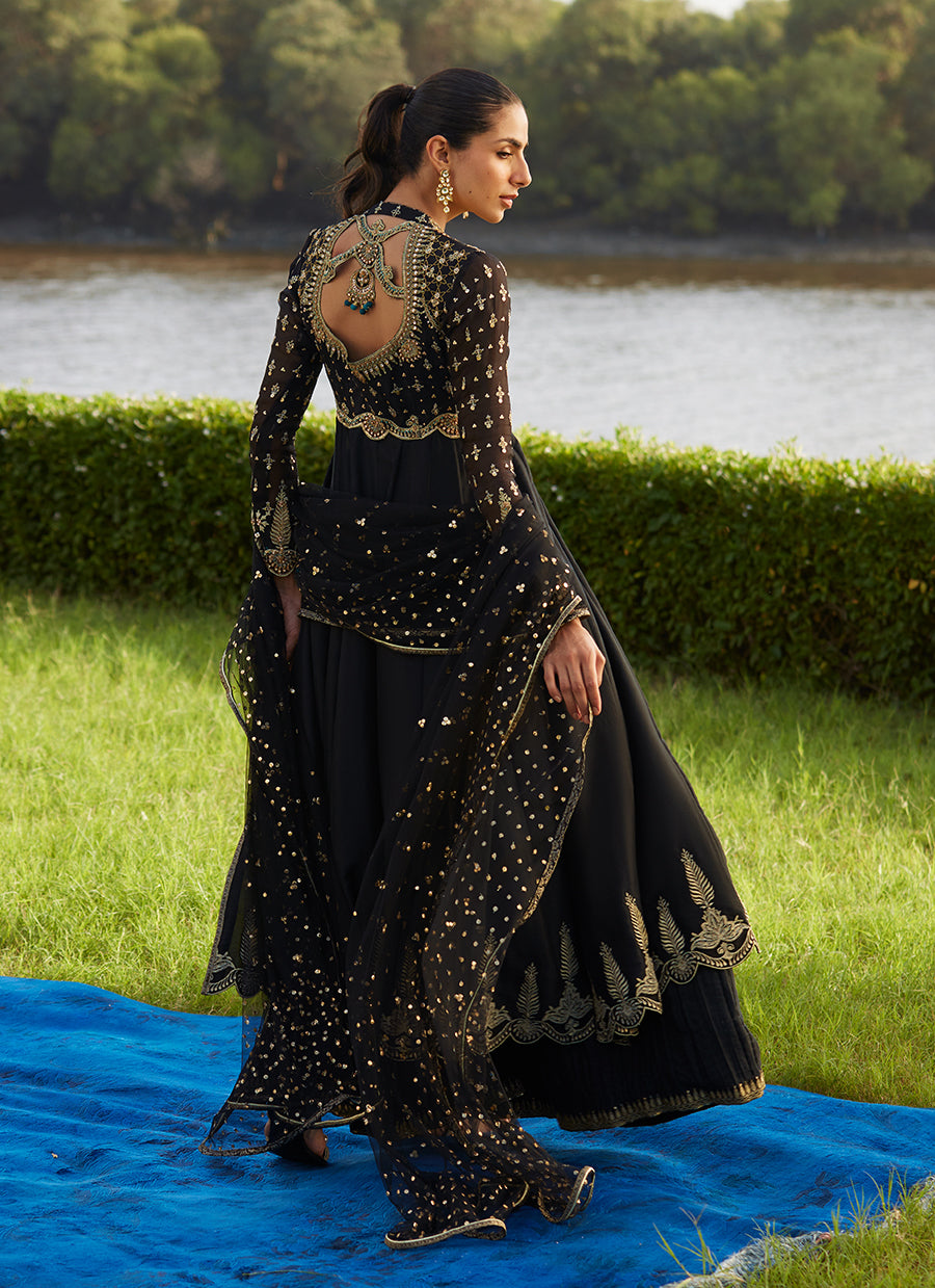 Mehzar Black Kalidaar And Dupatta
