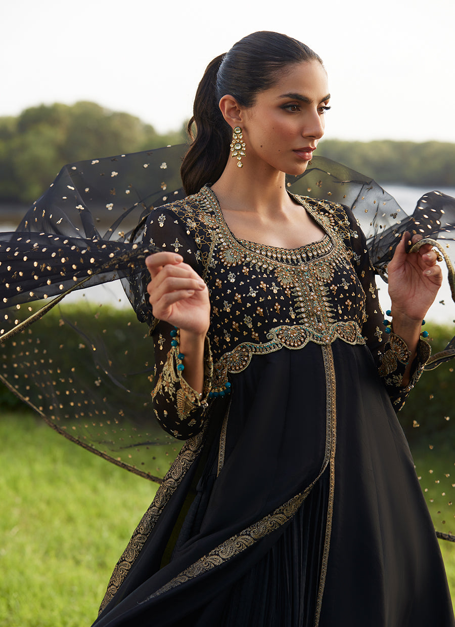 Mehzar Black Kalidaar And Dupatta