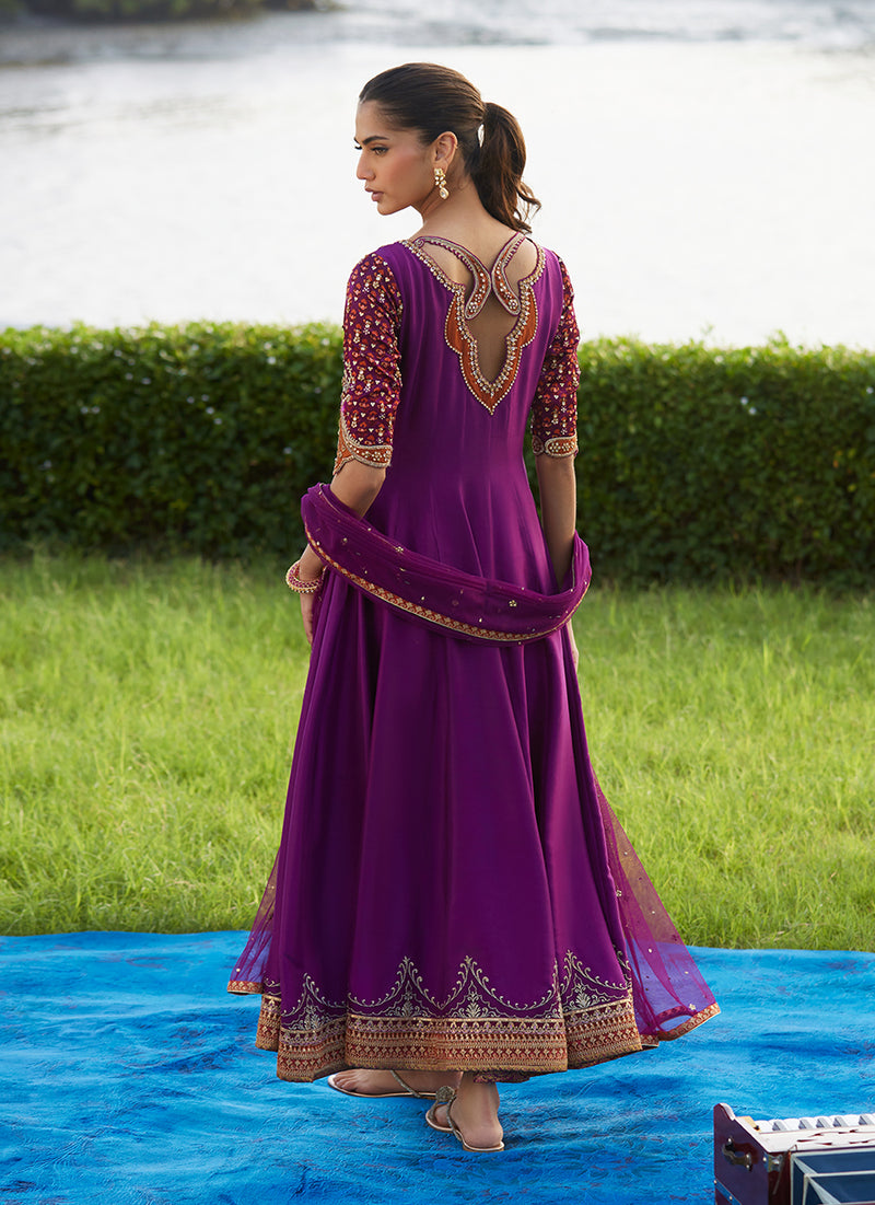 Pehil Purple And Dupatta Kalidaar