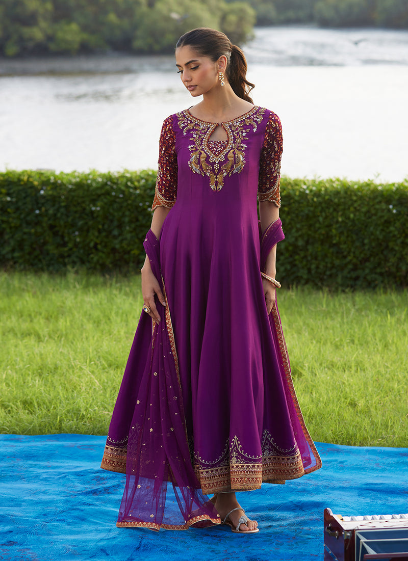Pehil Purple And Dupatta Kalidaar