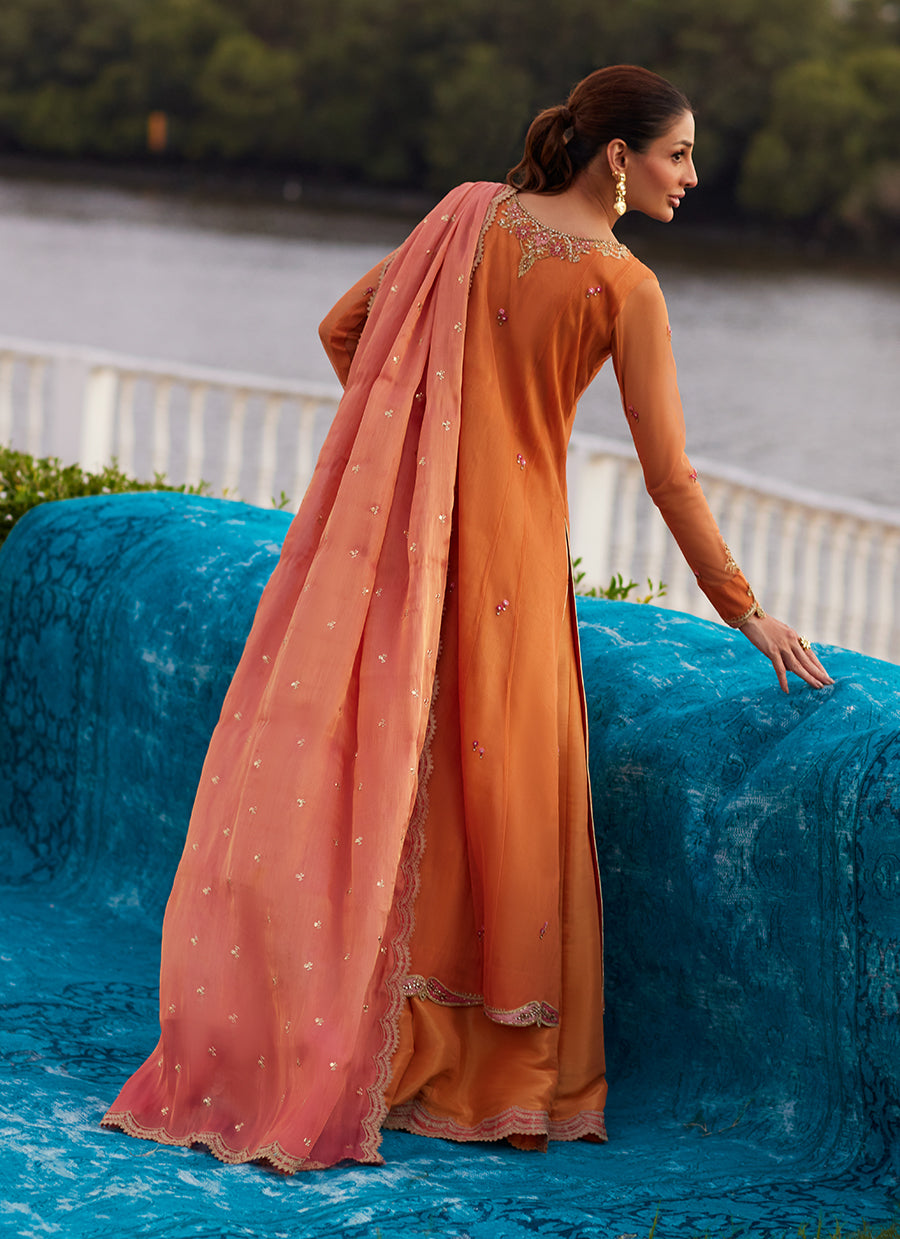 Anarkali Apricot Kalidaar And Dupatta